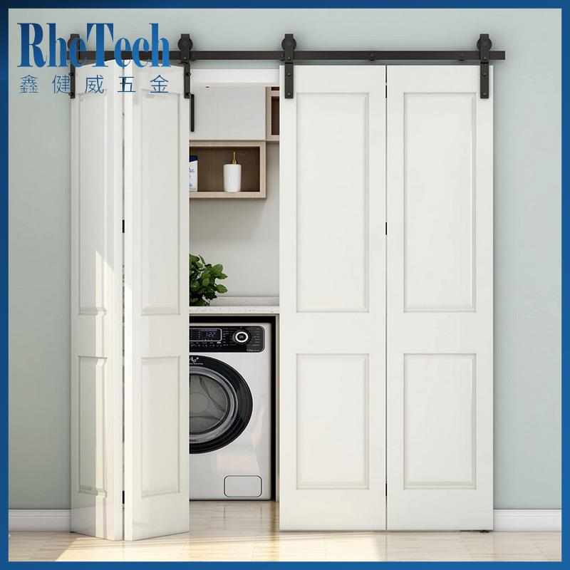 鑫健威美式移门热款谷仓门卧室房间吊臂款折叠谷仓门