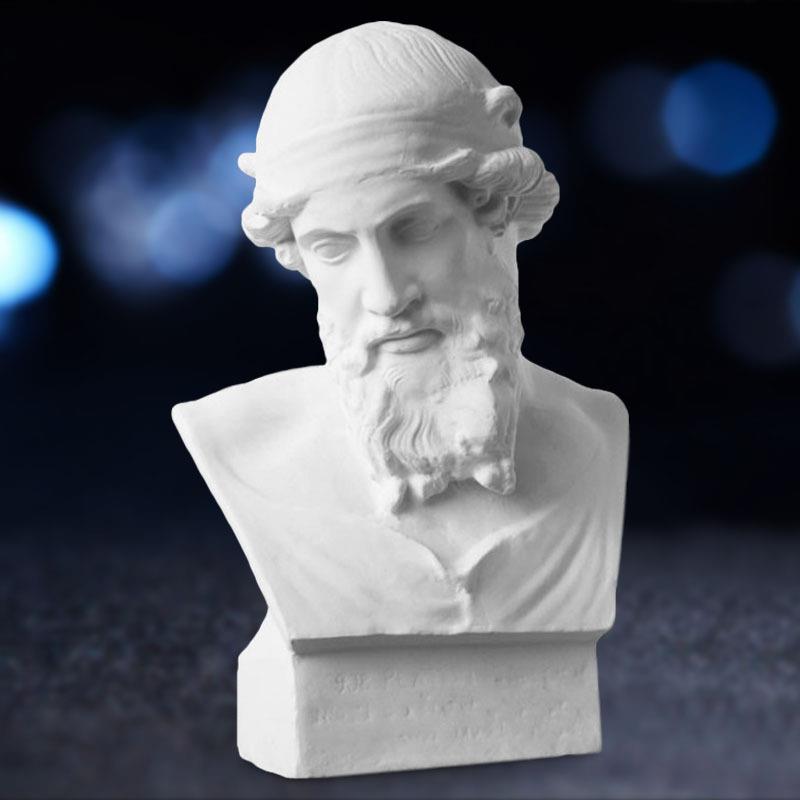 艺伯乐柏拉图石膏像50cm胸像美术素描雕塑雕像教具装饰摆件模型