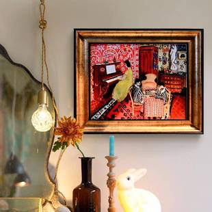 下午 马蒂斯画法国古典小众风复古艺术画客厅卧室挂画 有琴声