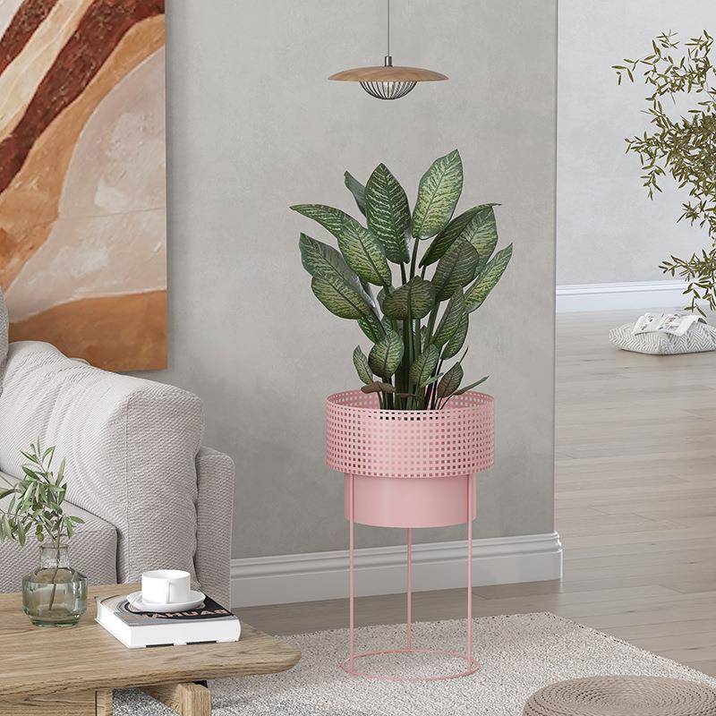 直销北欧客厅落地式阳台装饰花架置物架简约绿萝铁艺花盆架