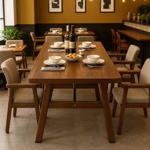 餐桌餐饮商用饭店饭桌工业风酒馆小吃店烧烤店桌椅组合快餐店桌子