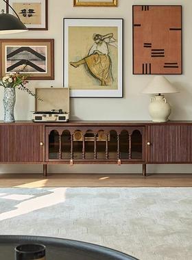 法式中古风复古实木电视柜置物柜小户型客厅收纳储物柜家具落地柜