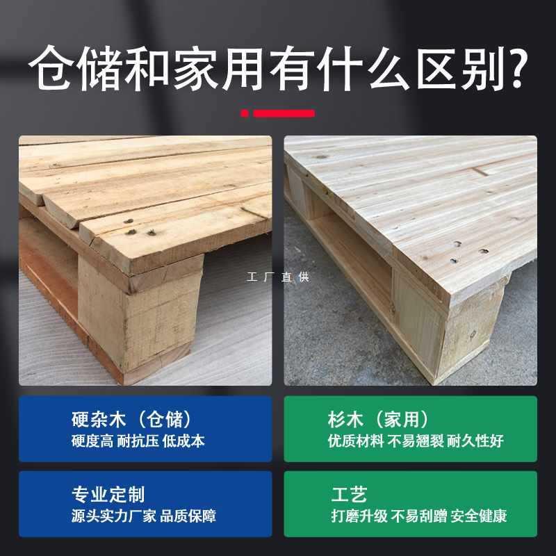 6E3X定制实木叉车托盘物流木架床露营地台板垫放货架托盘防潮垫