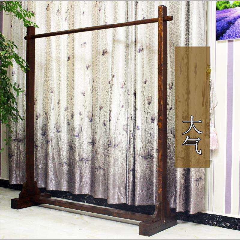 落地挂衣服架子中古风新中式简约服装店立架复古衣架实木展示架衣