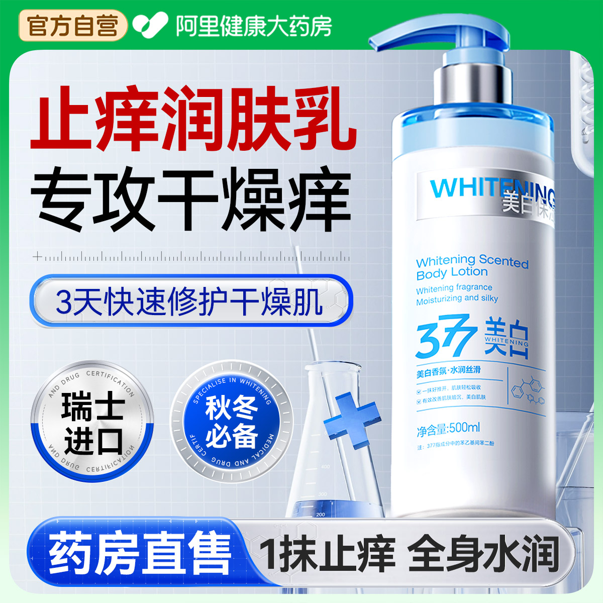 瑞士医研&止痒去干燥身体乳T0P.1