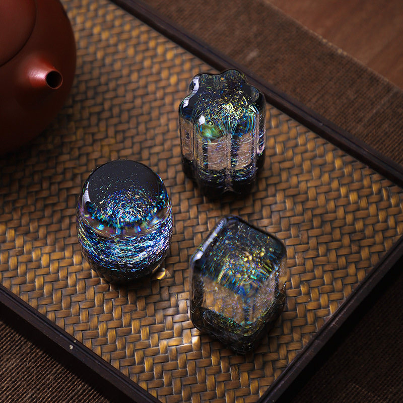 日式水晶玻璃盖置盖托紫砂茶壶盖碗托高档壶盖托茶宠茶具茶道配件