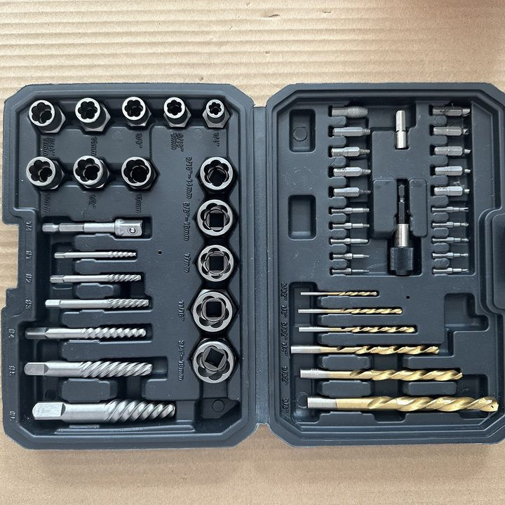 跨境爆款48件套破损螺母取出器滑牙螺母取出器工具套装铬钼钢锻造