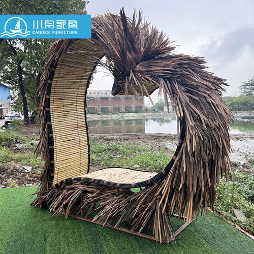 酒店景观户外藤编鸟巢网红卡座鸟巢藤编创意座椅景区悬挂秋千摆件