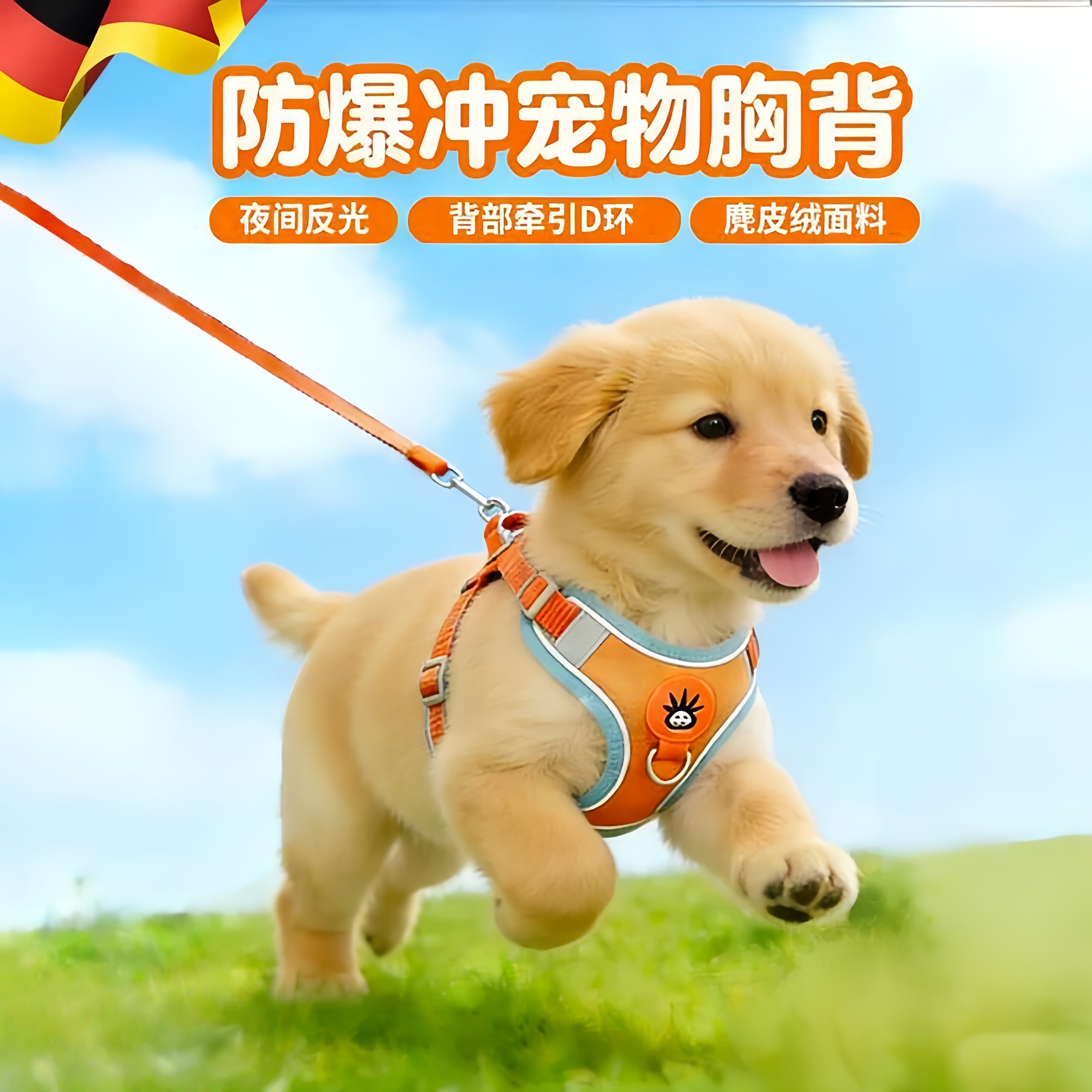 狗狗牵引绳背心式宠物胸背带遛狗绳中小型柴犬柯基比熊泰迪狗链子