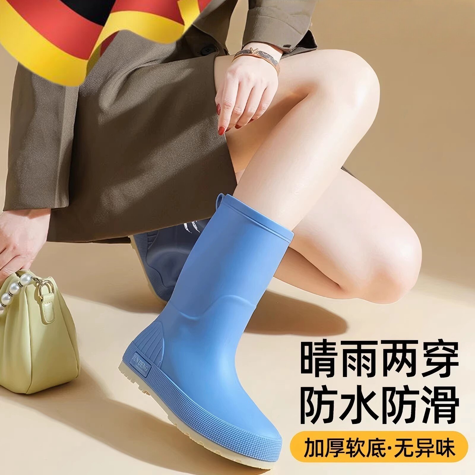 雨鞋女款硅胶防滑成人时尚外穿防水雨靴高颜值软底不累脚超软水鞋