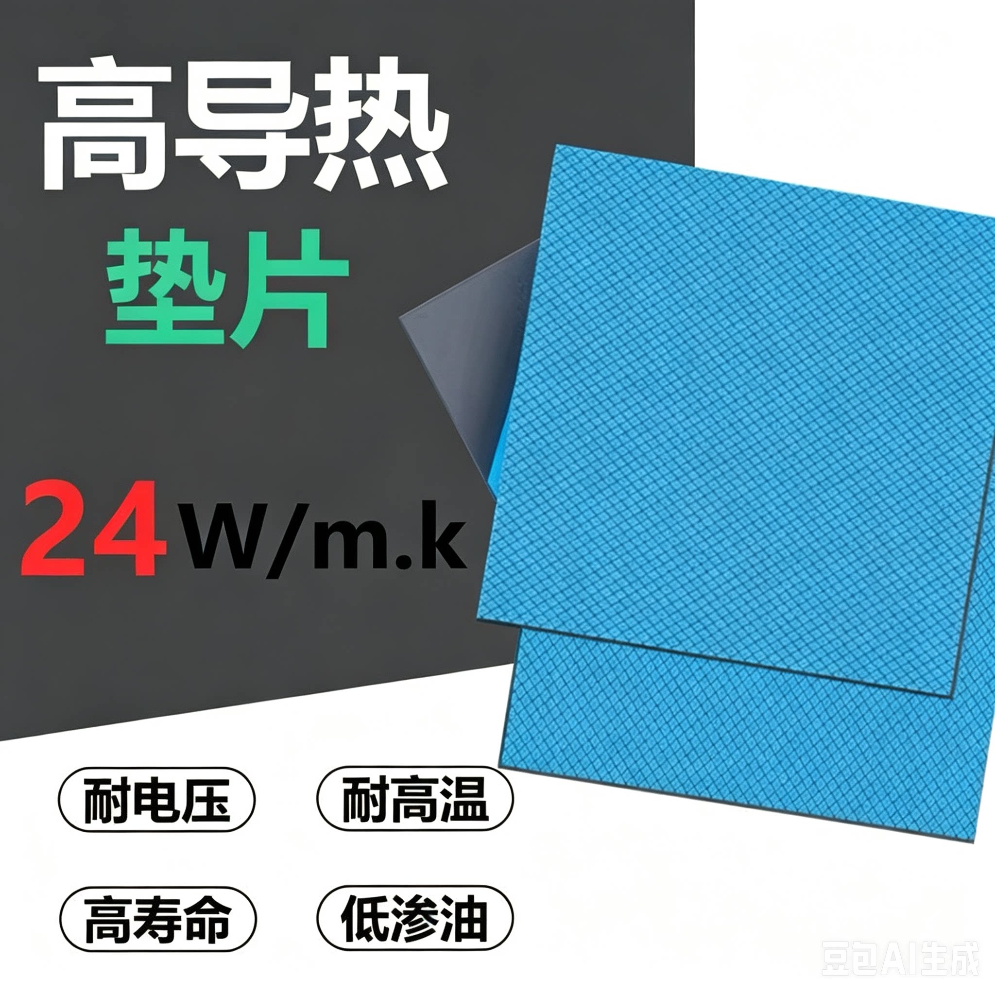 24W显存CPU显卡硅胶导热垫