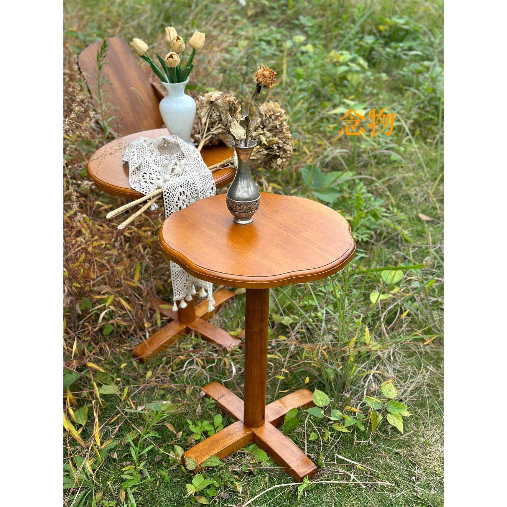 复古实木海棠花茶几桌边几角几桌咖啡桌茶桌花园桌民宿餐厅咖啡桌,住宅家具,阳台桌,淘宝优惠券,粉丝福利购,淘宝优惠卷