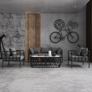 工业风沙发服装店ins简约现代美容院工作室极简铁艺小沙发网红款