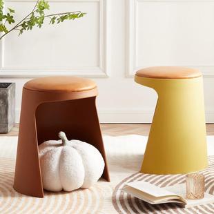 轻奢换鞋凳家用门口创意储物叠放小圆凳子现代简约化妆凳网红ins