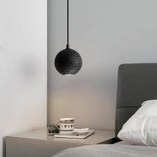 意式极简床头小吊灯升降黑洞石简约创意设计师客厅吧台饭厅卧室灯