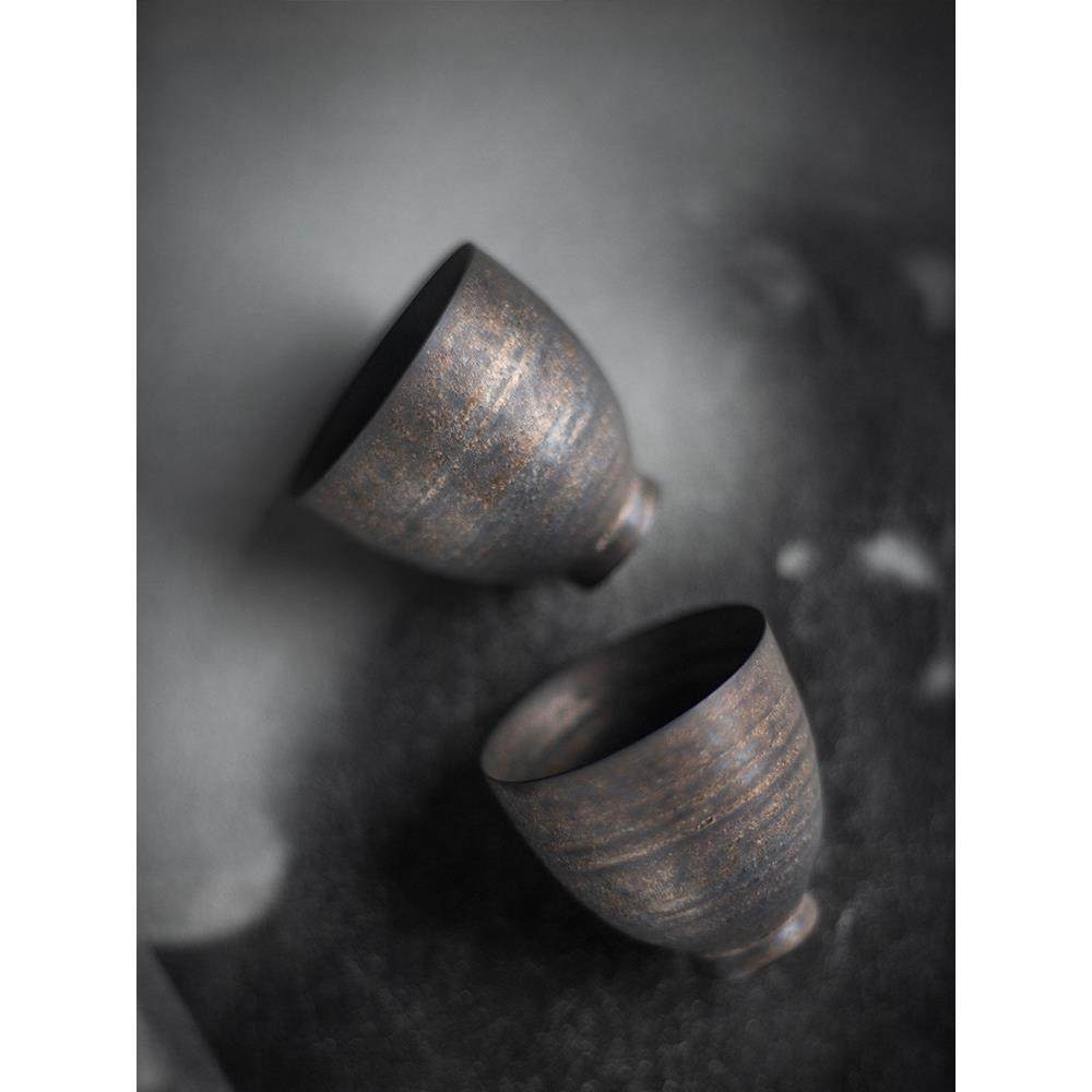 集正 鎏金铁锈釉主人杯单个 陶瓷功夫茶具茶杯品茗杯粗陶复古茶盏,餐饮具,茶杯,淘宝优惠券,粉丝福利购,淘宝优惠卷
