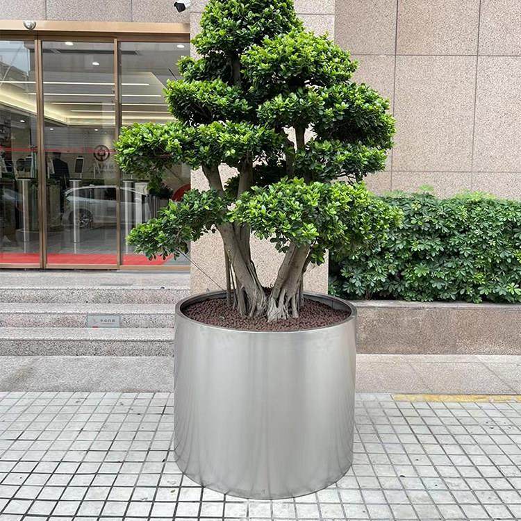户外不锈钢花箱室外花槽道路花坛隔离花架圆筒花钵景观花池大花盆,商业/办公家具,花坛/花箱,淘宝优惠券,粉丝福利购,淘宝优惠卷