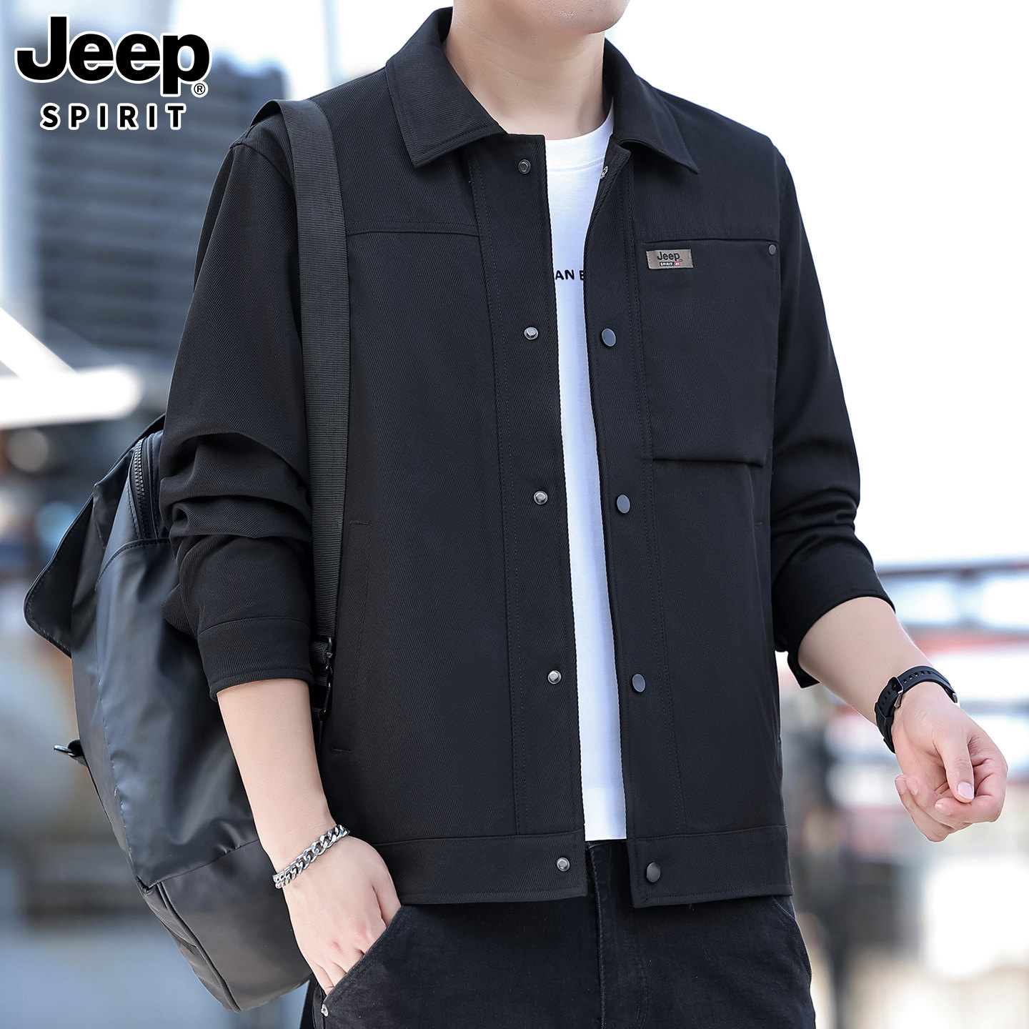 JEEPSPIRIT男秋复古工装夹克