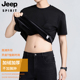 JEEPSPIRIT吉普秋冬银狐绒加绒短袖 T恤男上衣加厚保暖宽松打底衫