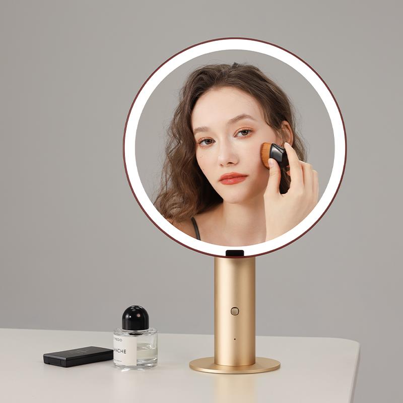 MUID化妆镜带灯台式充电高级桌面化妆台led智能美妆镜子生日礼物