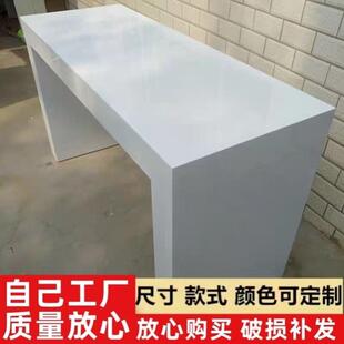 手机体验台智能锁桌子白色烤漆营业厅中岛柜数码平板桌木质展示桌