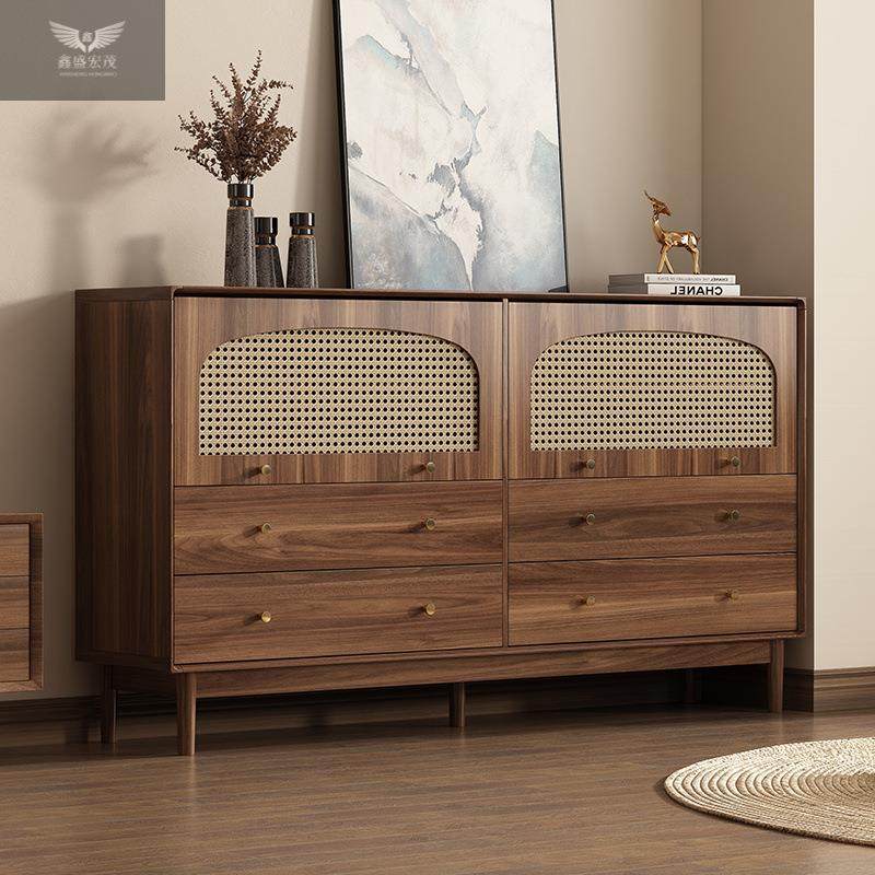 靠墙储物柜抽屉柜客厅收纳柜斗柜小立柜复古藤编实木腿置物柜卧室,电子/电工,接线端子,淘宝优惠券,粉丝福利购,淘宝优惠卷