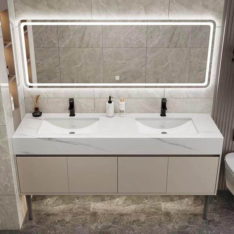 简约三盆洗手台落地式智能浴室柜公共卫生间双人台一体柜,基础建材,脚轮/万向轮,淘宝优惠券,粉丝福利购,淘宝优惠卷