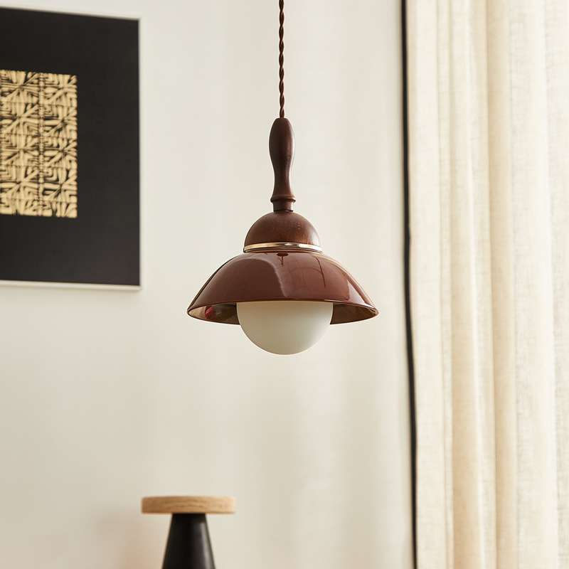 法式中古风餐厅小吊灯日式复古卧室床头灯吧台灯陶瓷灯氛围感灯具