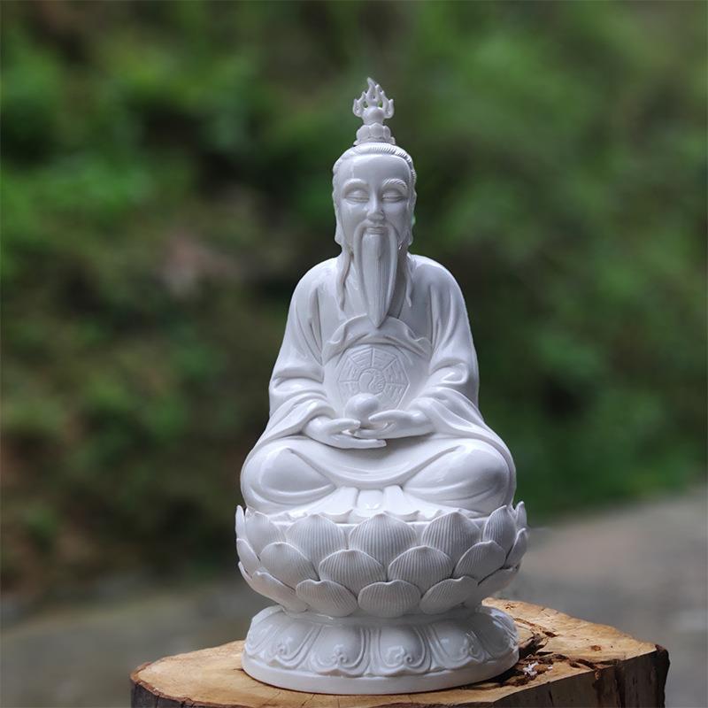 德化白瓷三清神像太上老君元始天尊道德天尊灵宝天尊摆件青瓷