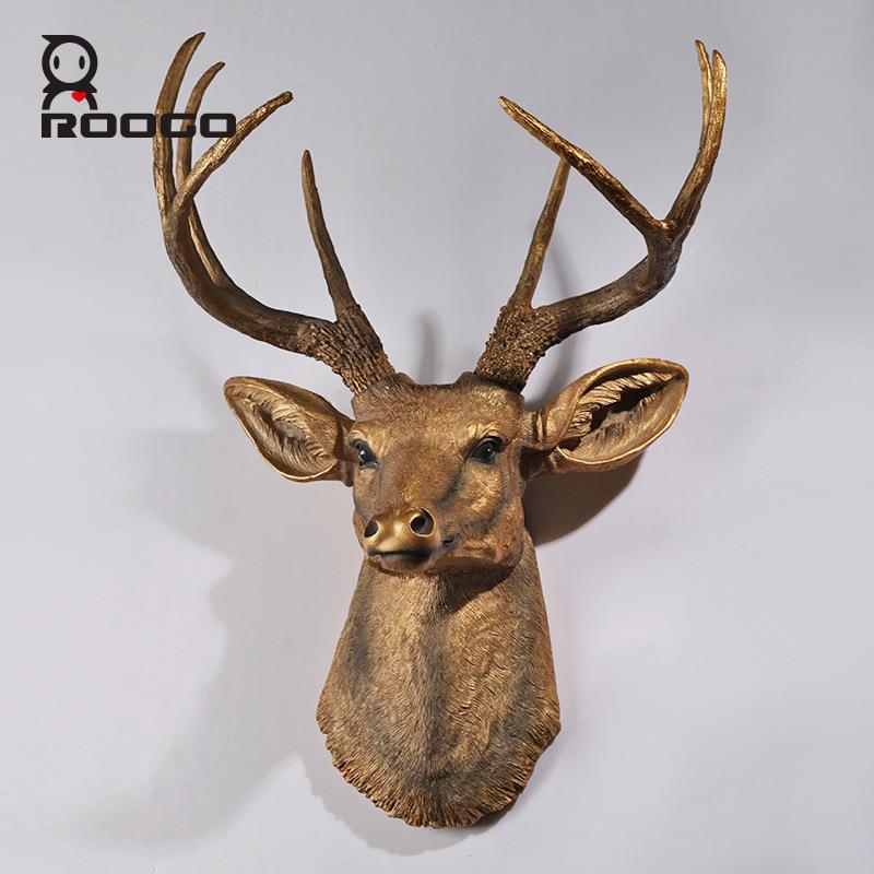 欧式复古鹿头壁挂创意装饰墙面装饰品挂饰客厅家居动物壁挂