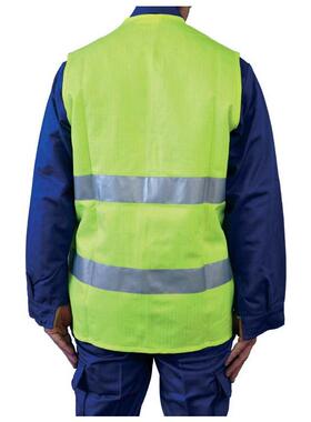 亮黄色安全背心4KA亮黄色反光马甲适用防热服能见度高世雍供应