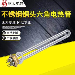 DN40六角加热管工程水箱锅炉太阳能电热管不锈钢铜头六角电热管