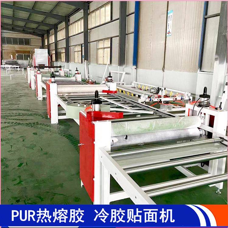 高密度纤维板贴纸机自动码垛平贴木纹纸亚克力竹香板贴面机价格