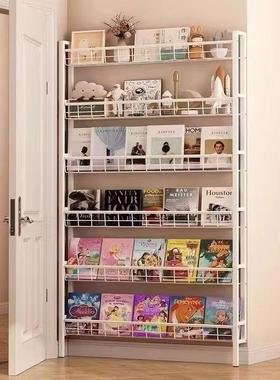 门后置物架铁艺书架落地儿童简易极窄夹缝墙上壁挂家用收纳