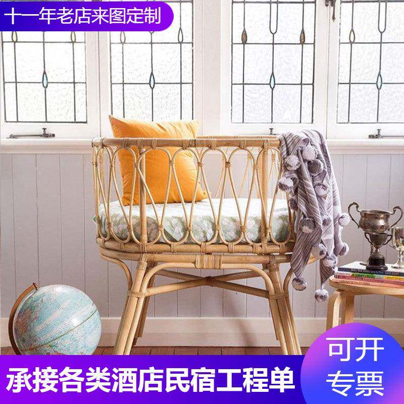 真藤编儿童床实木婴儿床加宽拼接床大床双胞胎床边床宝宝床带护栏
