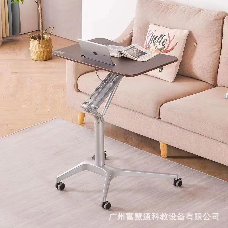 气动升降桌站立自动沙发床边可移动懒人办公桌电脑演讲台桌电脑桌