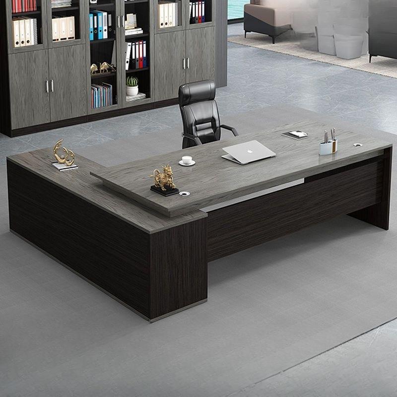 办公家具老板桌椅组合现代简约单人办公室带储物柜大班台总裁桌子