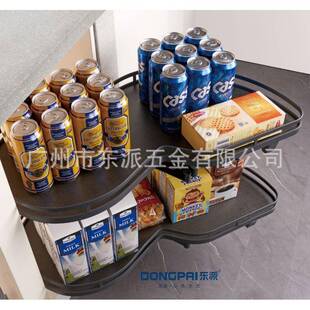 东派-黑金钢转盘飞出碟拉篮（左开/右开）拉篮碗架碗碟篮碗架拉篮