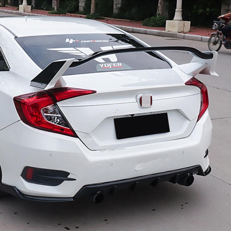 适用于16-20款十代思域三厢版TR尾翼改装TYPER尾翼定风翼顶翼套件