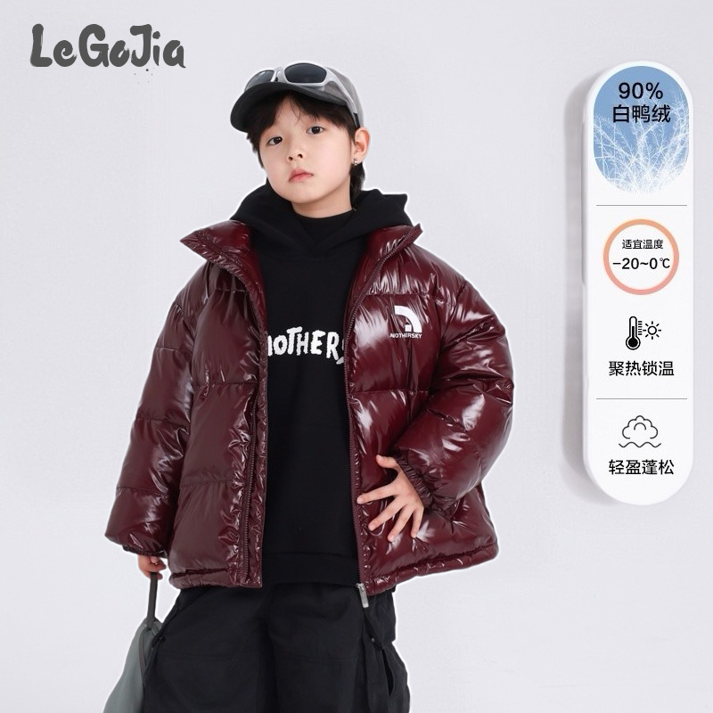 新款童装防寒加厚纯白鸭绒羽绒服