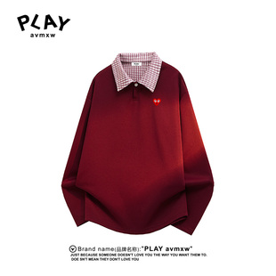新款 官方卫衣秋季 情侣款 潮牌时尚 领上衣 PLAY 休闲宽松衬衫 AVMXW