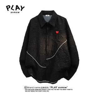 PLAY AVMXW 官方长袖衬衫秋冬季新款情侣款肌理感不规则线条上衣