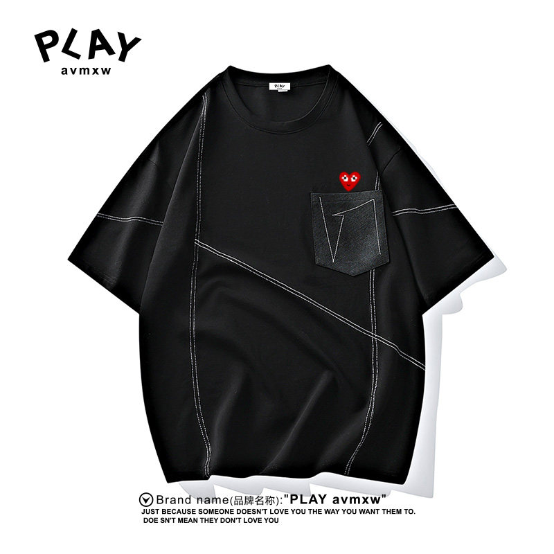 PLAYAVMXW时尚圆领五分袖短袖