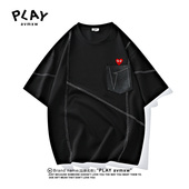 AVMXW 短袖 官方T恤2025年夏季 情男女同款 PLAY 圆领五分袖 新款 时尚