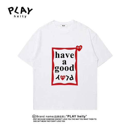PLAYHEITY爱心刺绣印花字母短袖
