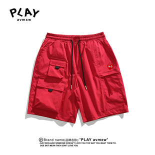新款 子 官方短裤 PLAY 2025年夏季 休闲多口袋五分裤 AVMXW 男女同款
