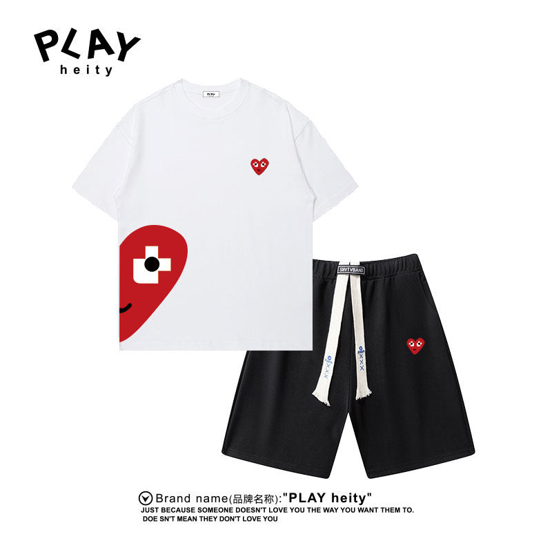 PLAYHEITY情侣款爱心刺绣两件套
