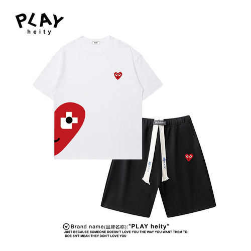 PLAYHEITY情侣款爱心刺绣两件套
