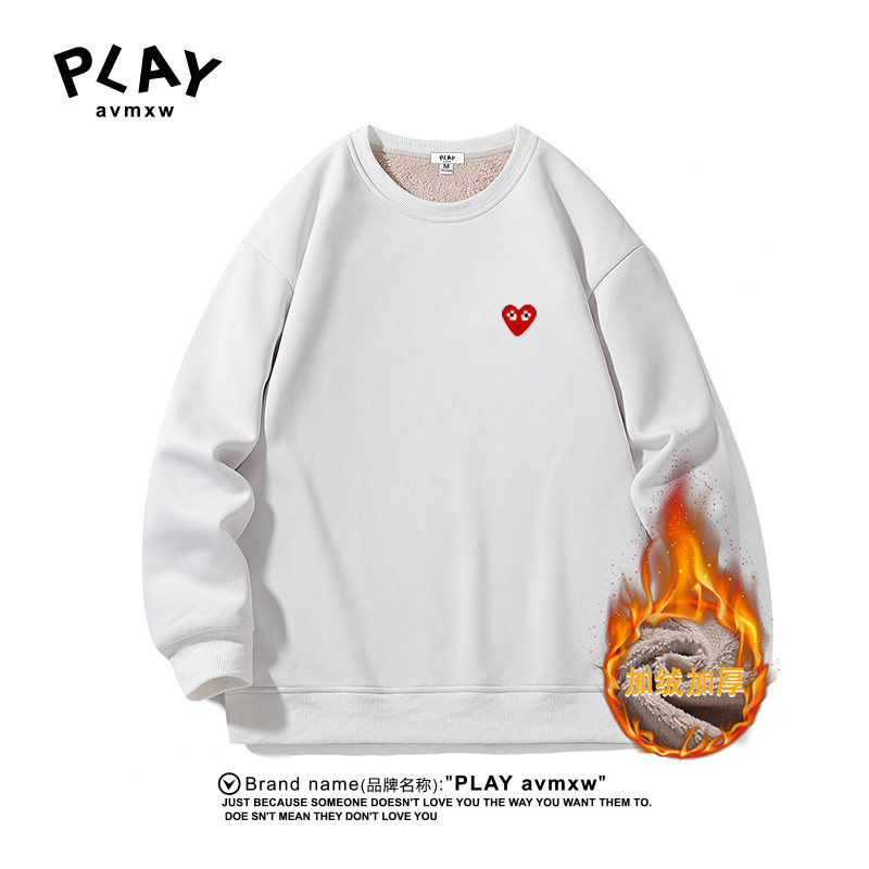 PLAYAVMXW潮牌纯色加绒加厚上衣