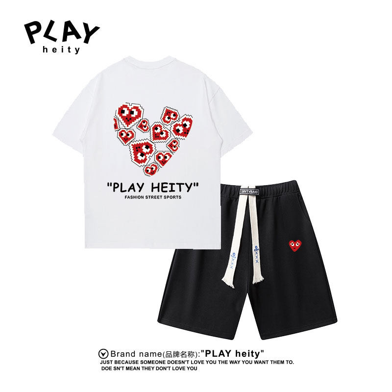PLAYHEITY情侣装爱心刺绣两件套